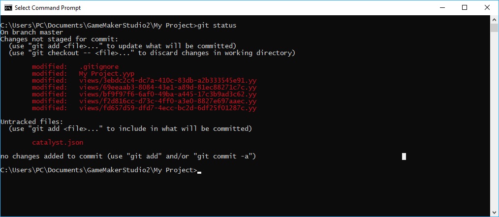 Changed files after installing Catalyst dependencies