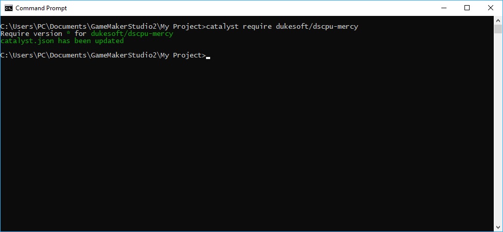 Catalyst require command example